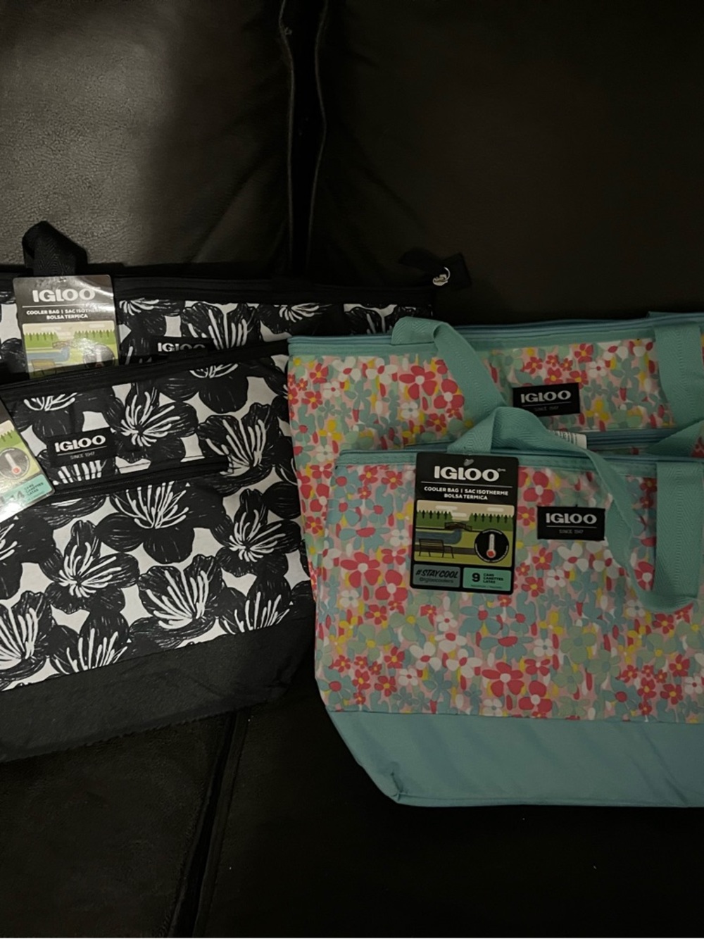 Igloo Floral Insulated Cooler Bags - Black Floral & Multicolor Floral